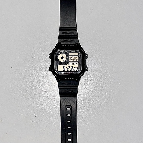Casio Other - Casio Ae1200wh-1av Men Sport Digital Watch World Time 5 Alarms LED Light 100m WR